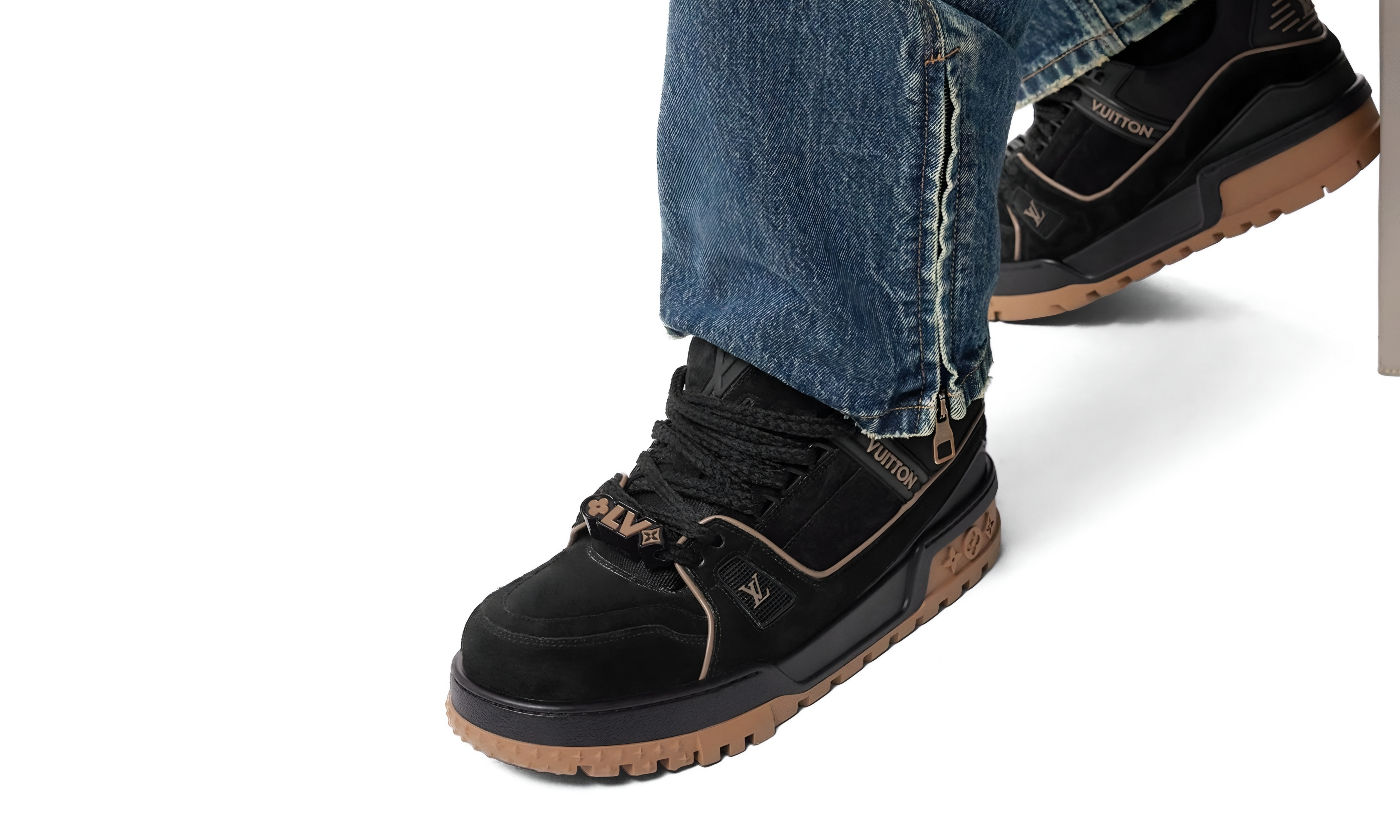LV Trainer Maxi "Black & Brown Suede "