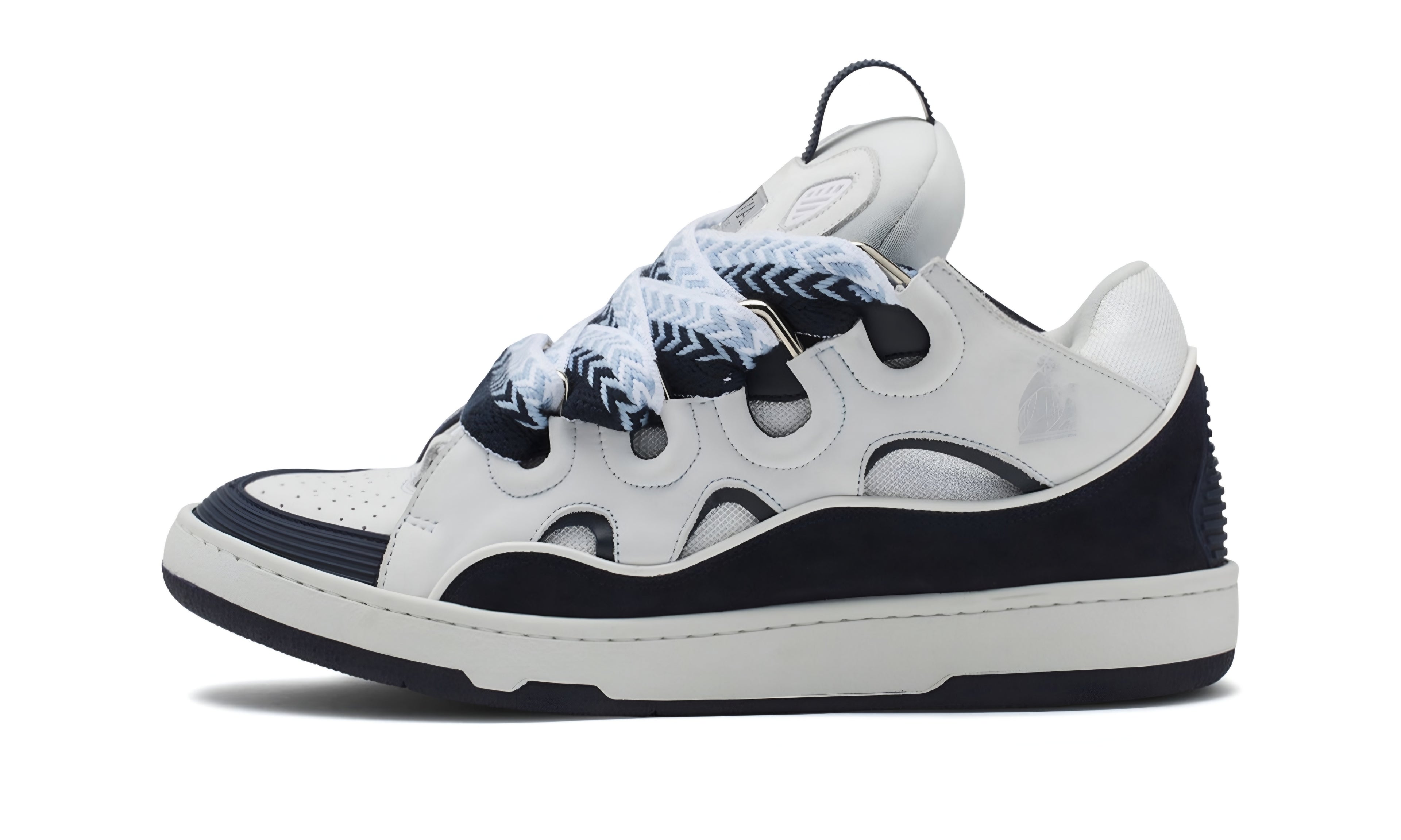 LANVIN Curb Leather "White Black"