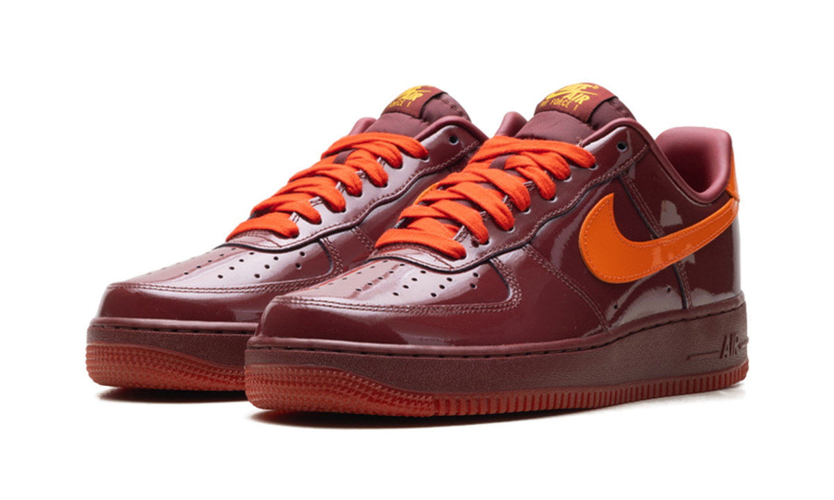 Nike Air Force 1 Low "Patent Leather Dark Team Red Safety Orange"