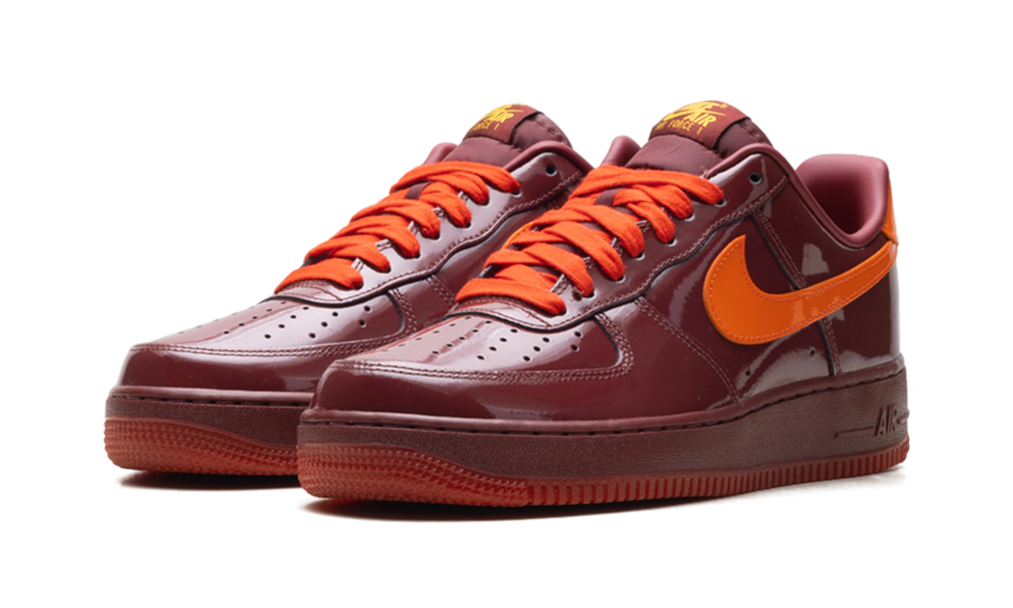 Nike Air Force 1 Low "Patent Leather Dark Team Red Safety Orange"